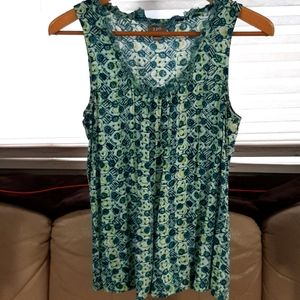 J Jill Sleeveless Print Top Size Small